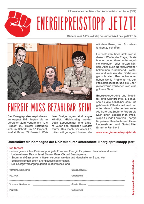 DKP-Information Energiepreisstopp jetzt! Energie muss bezahlbar sein  (PDF, 1.93 MB)